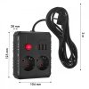 Maclean Listwa zasilająca MCE388 B 2 gniazda, 3xUSB, 110-120V AC 50/60Hz, 2.1A max 2500W, 3m czarna